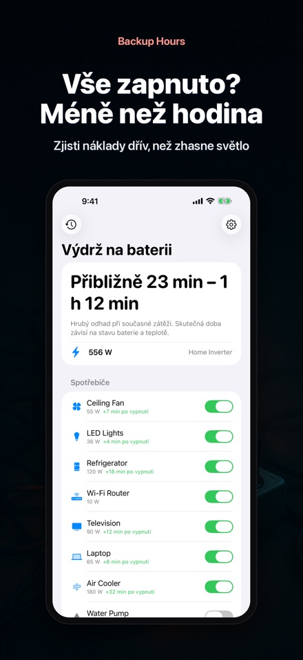 Backup Hours: čas baterie 3