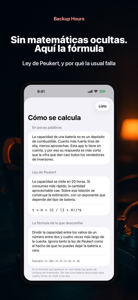 Backup Hours: horas de batería 10