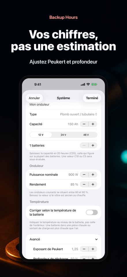 Backup Hours : autonomie 8