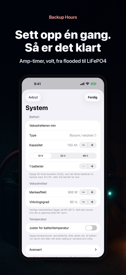 Backup Hours: Batteritid 7