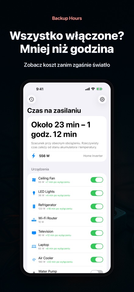 Backup Hours: czas akumul. 3