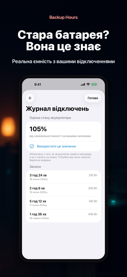 Backup Hours: години АКБ 9
