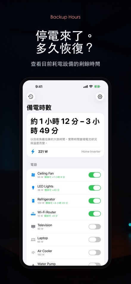 備電時數：電池還撐多久