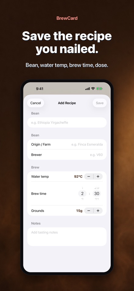 BrewCard: Coffee Brew Recipes 2