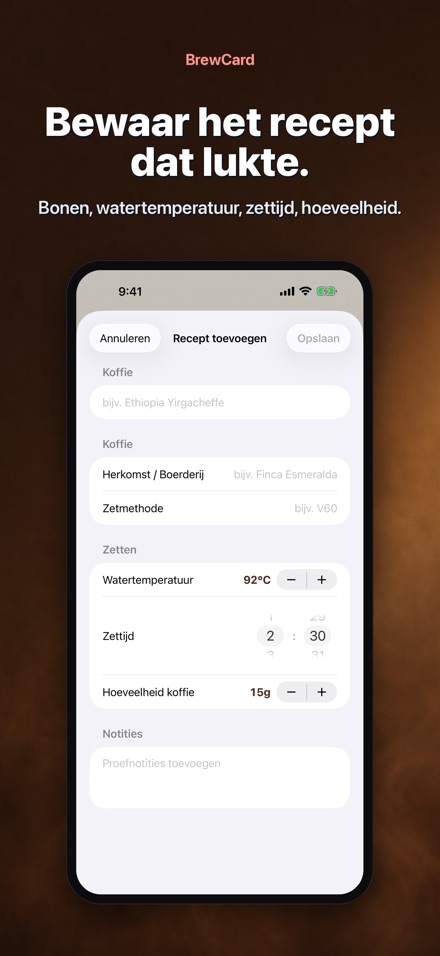 BrewCard: Koffie Receptkaarten 2