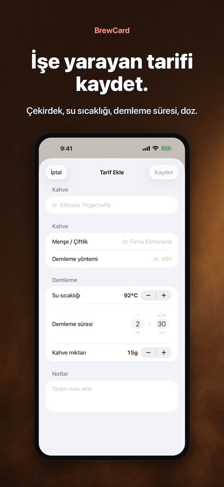 BrewCard: Kahve Tarif Kartlari 2