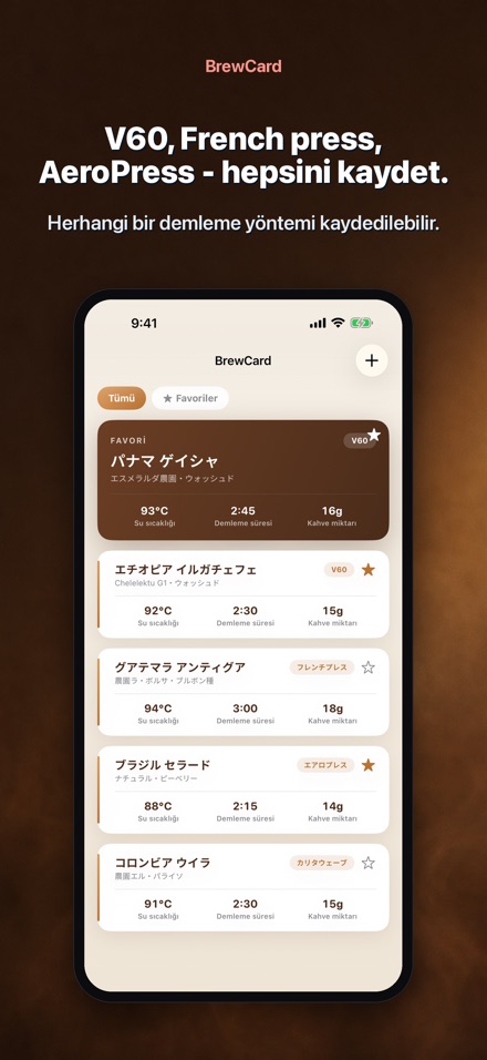 BrewCard: Kahve Tarif Kartlari 6