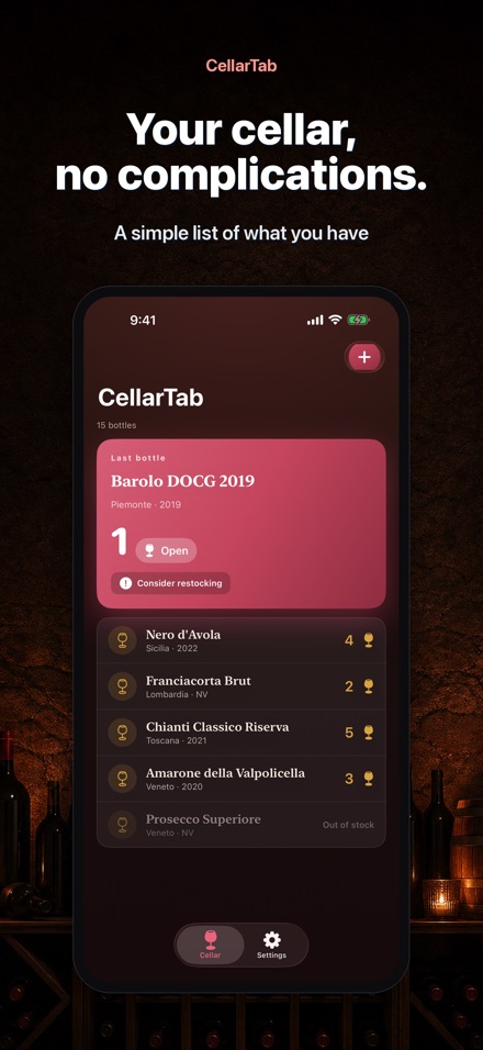 CellarTab: Wine Cellar Log