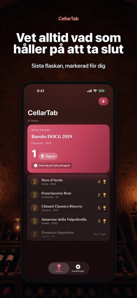 CellarTab: Vinkällare Logg 2