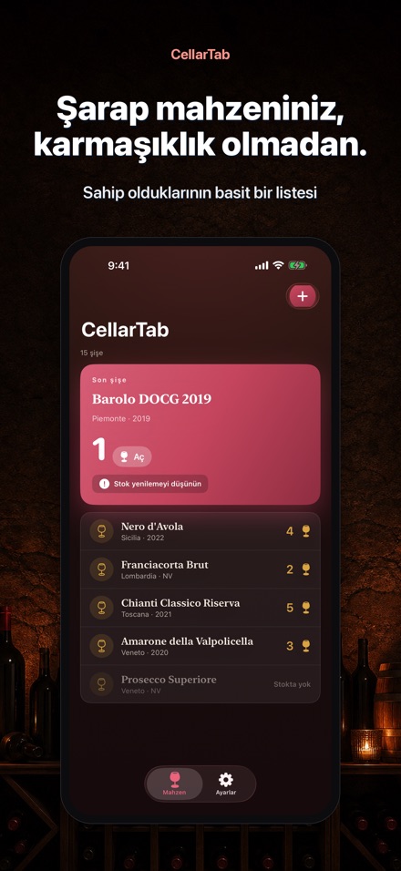 CellarTab: Şarap Mahzeni Kaydı