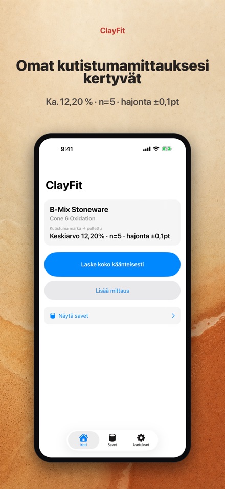 ClayFit: saven kutistuma
