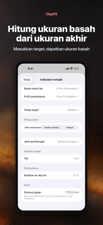 ClayFit: susut tanah liat 2
