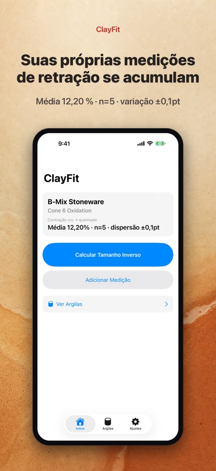 ClayFit: retração da argila