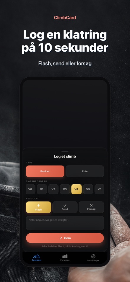 ClimbCard: Klatrelog 3