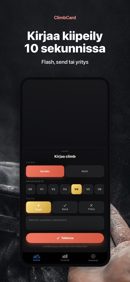 ClimbCard: Kiipeilypäiväkirja 3