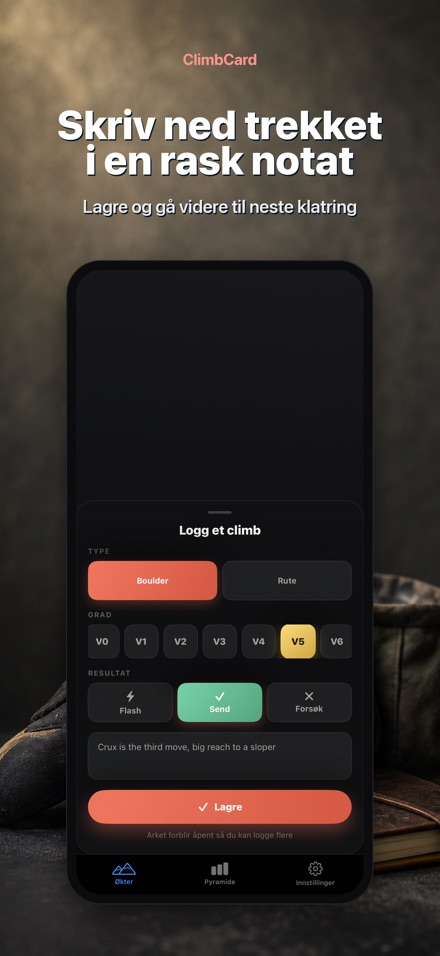 ClimbCard: Klatrelogg 7