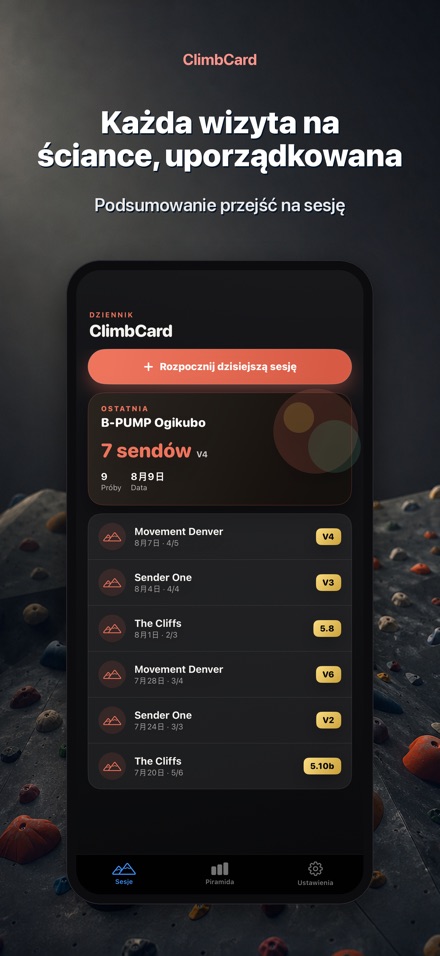 ClimbCard: Dziennik Wspinaczki 4