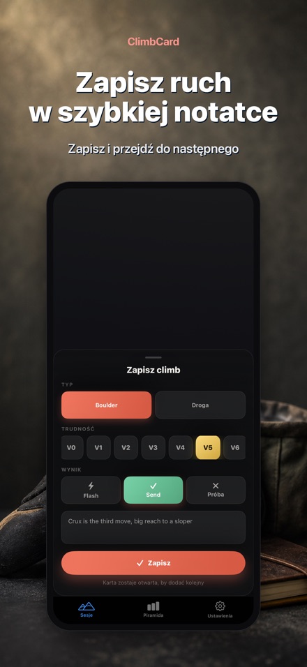 ClimbCard: Dziennik Wspinaczki 7