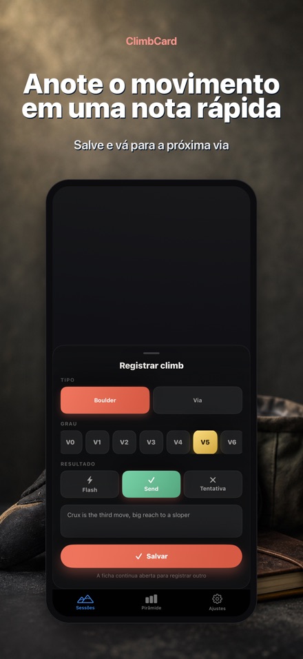ClimbCard: Diário de Escalada 7