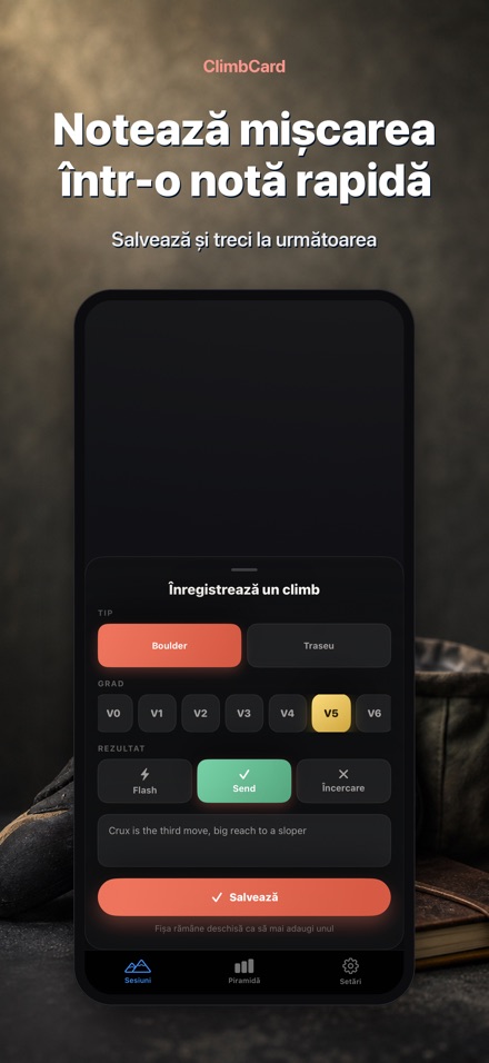 ClimbCard: Jurnal Cățărare 7