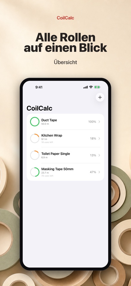 CoilCalc: Rollenlängenmesser