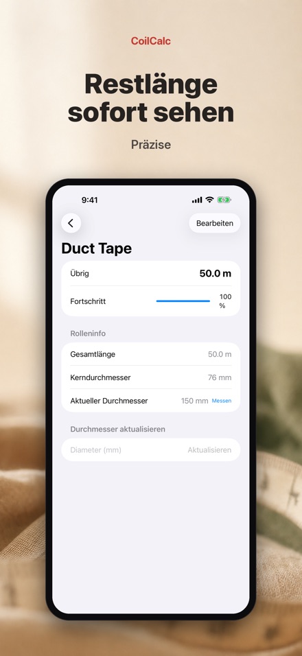 CoilCalc: Rollenlängenmesser 2