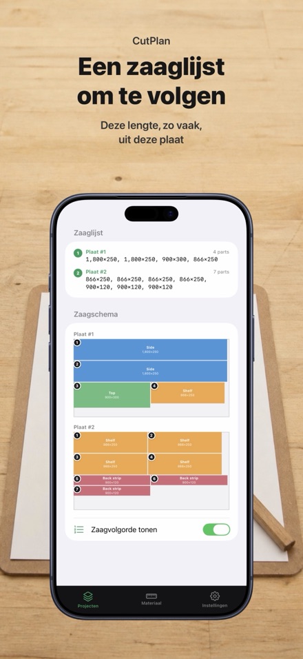 CutPlan: zaaglijst optimizer 6