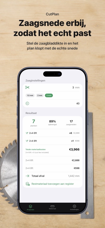 CutPlan: zaaglijst optimizer 8