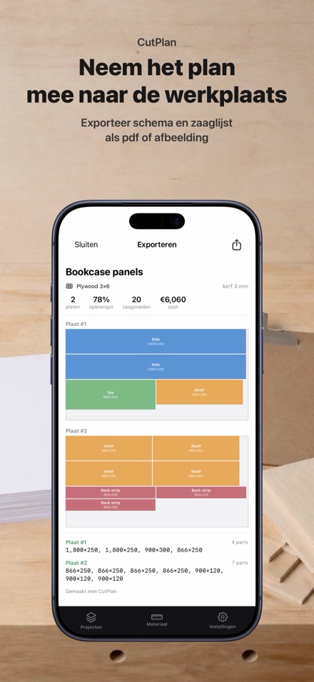 CutPlan: zaaglijst optimizer 9