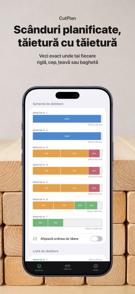 CutPlan: Optimizare debitare 2
