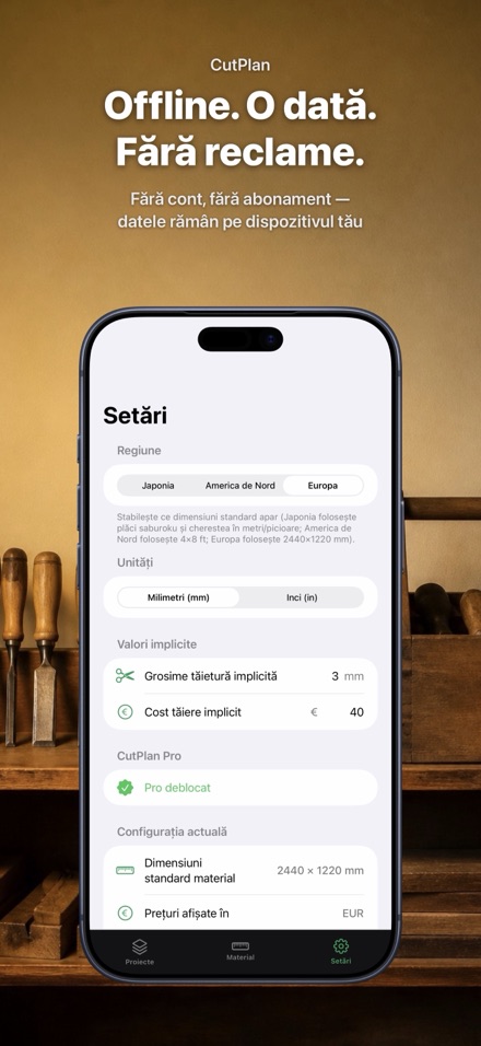CutPlan: Optimizare debitare 10
