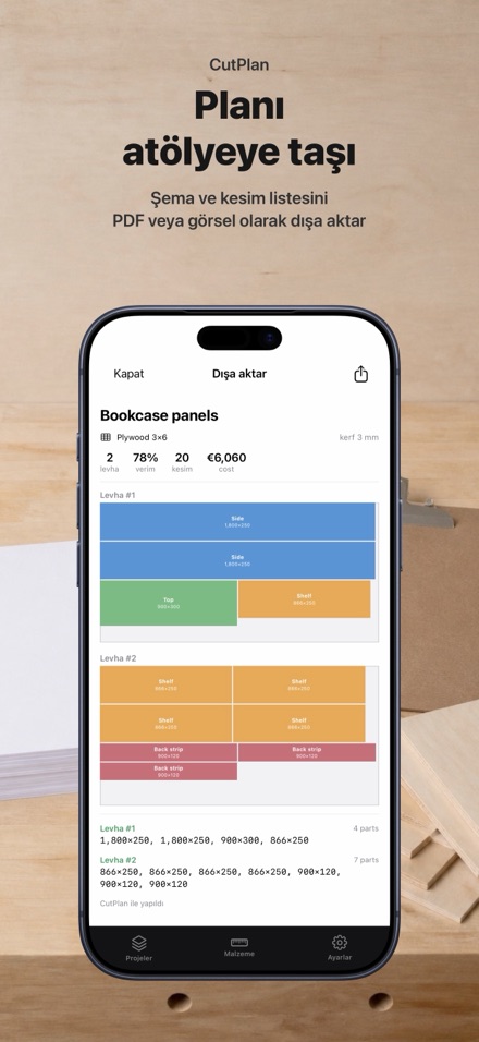CutPlan: kesim planı hesaplama 9