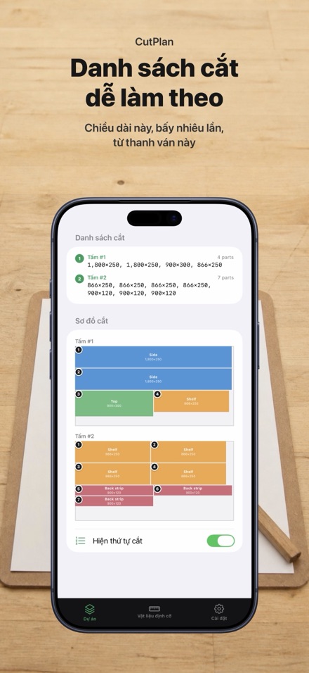 CutPlan: tối ưu cắt gỗ và tấm 6