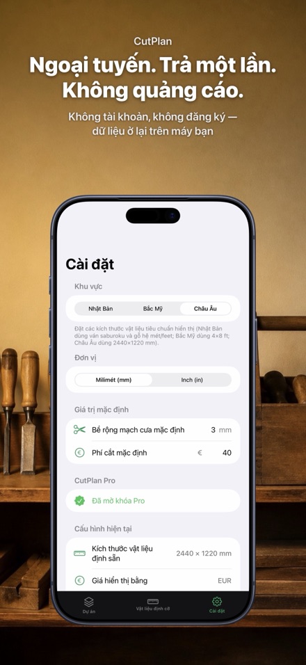 CutPlan: tối ưu cắt gỗ và tấm 10
