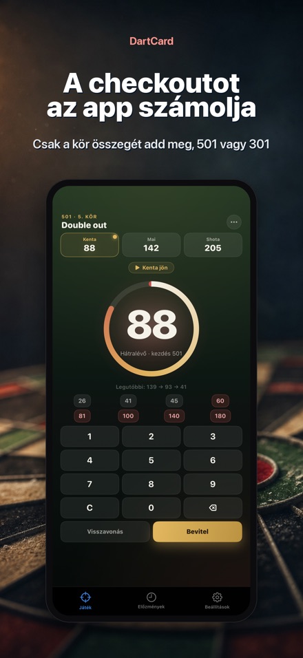 DartCard: Darts Számláló