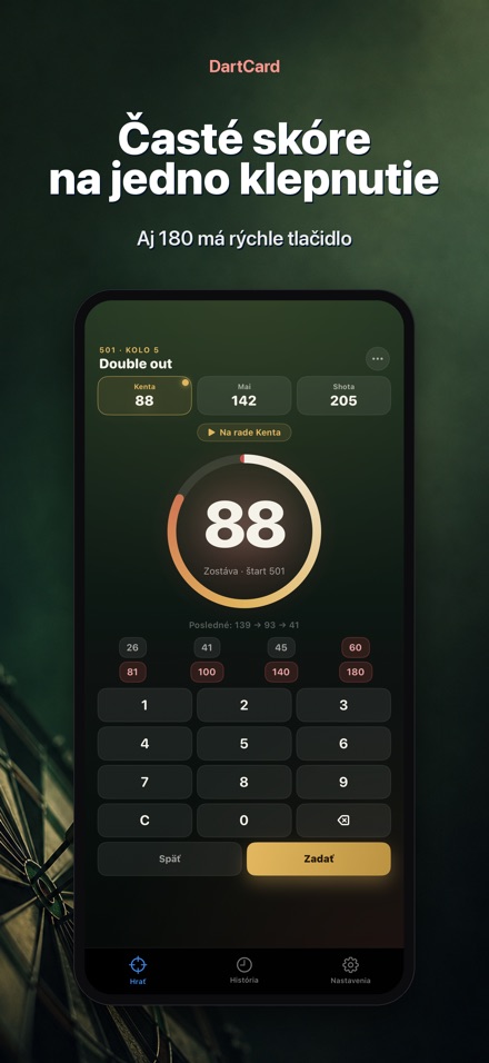DartCard: Počítadlo Šípok 3