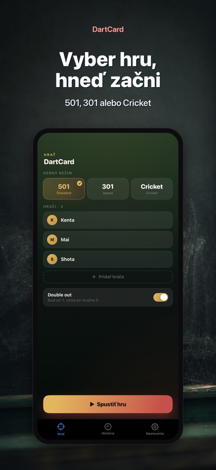 DartCard: Počítadlo Šípok 6