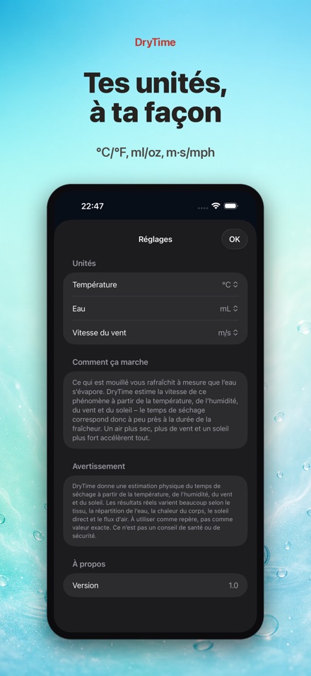 DryTime : sec dans combien 10