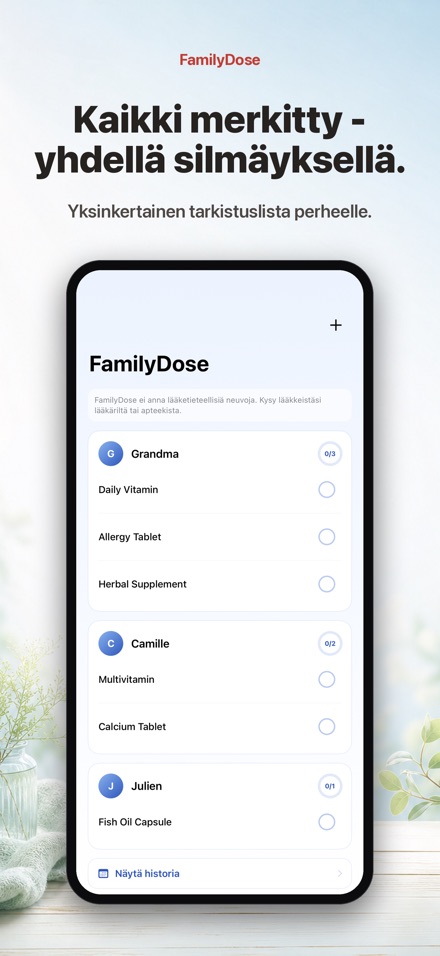FamilyDose: Perheen tarkistus