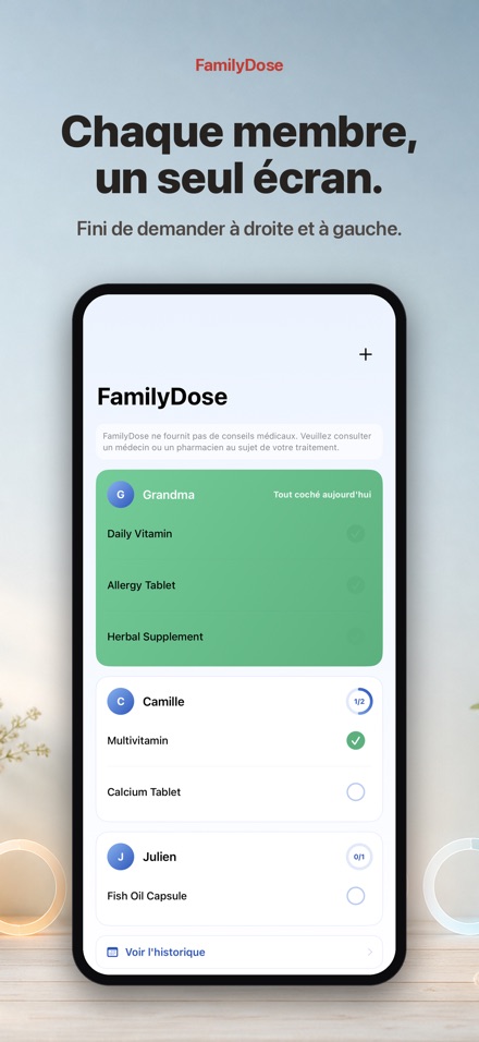FamilyDose: Suivi de prise 8