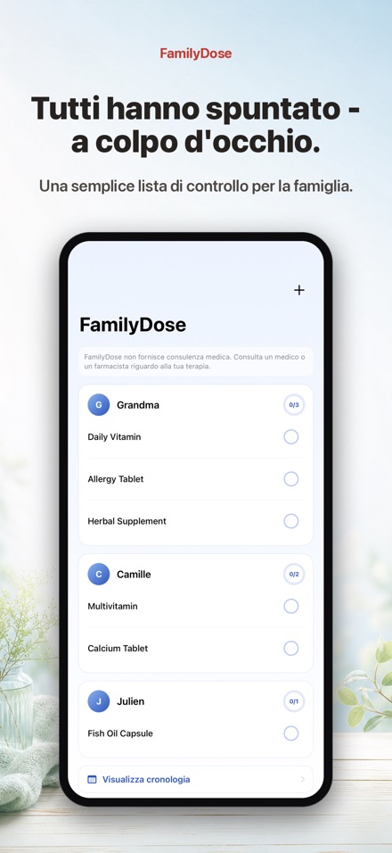 FamilyDose: Check Famiglia
