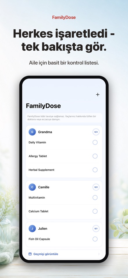 FamilyDose: Aile Ilac Kontrol