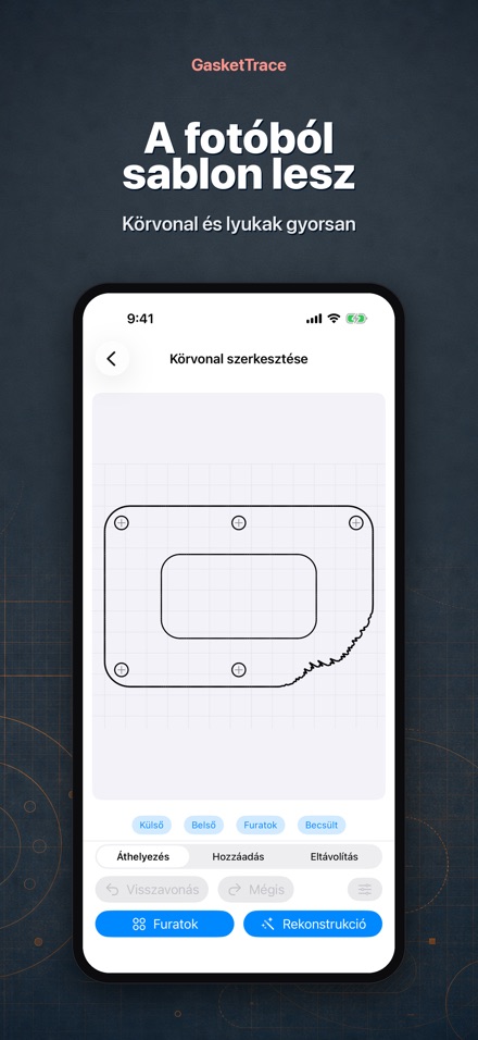 GasketTrace: tömítés sablon