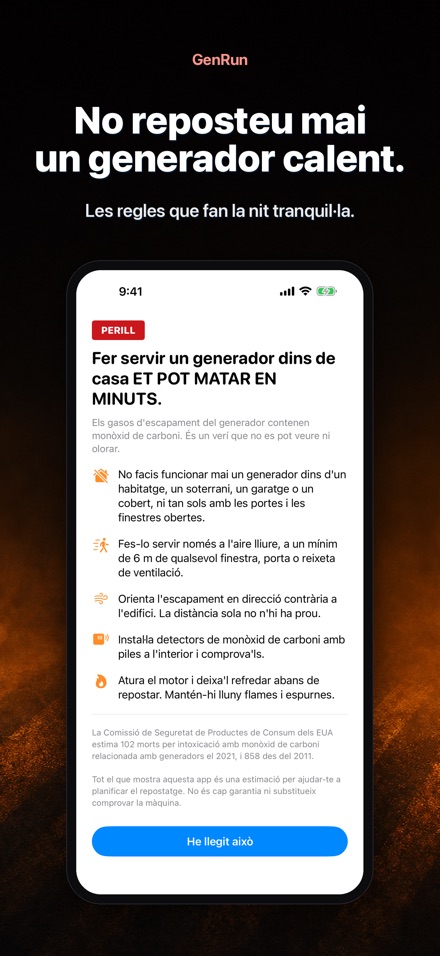 GenRun: autonomia generador 9