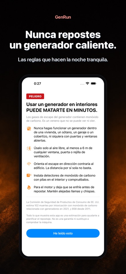 GenRun: autonomía generador 9