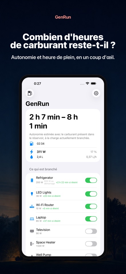 GenRun : autonomie génératrice