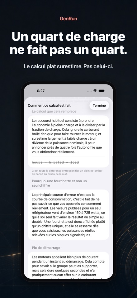 GenRun : autonomie génératrice 4