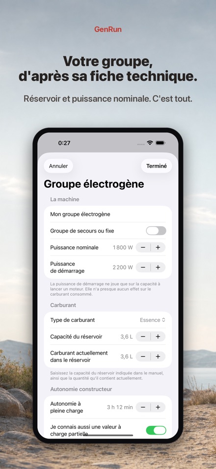 GenRun : autonomie génératrice 5