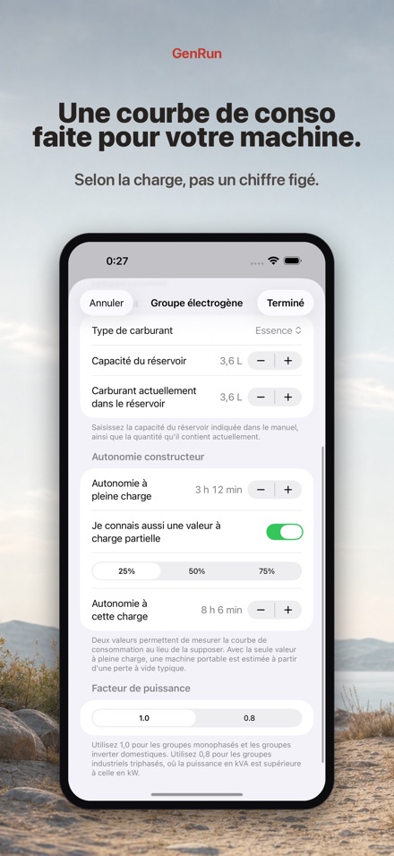 GenRun : autonomie génératrice 6
