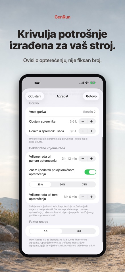 GenRun: vrijeme rada agregata 6